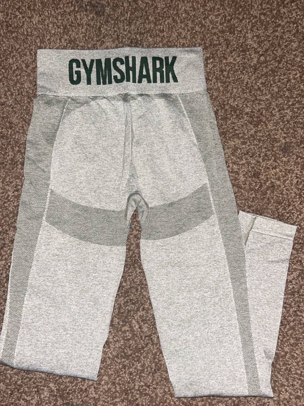 Gymshark Kids Light Gray Seamless Leggings with Dark Logo